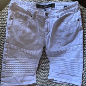 White jean shorts